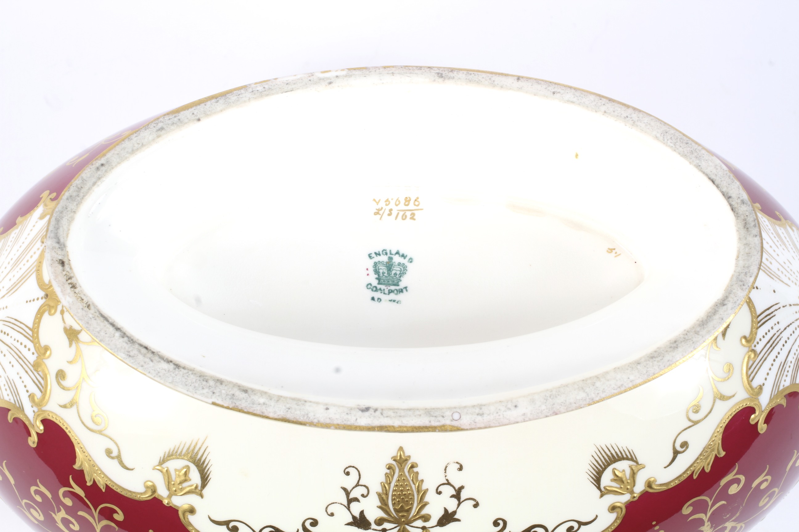 A Coalport claret-ground vase and cover. - Image 2 of 2