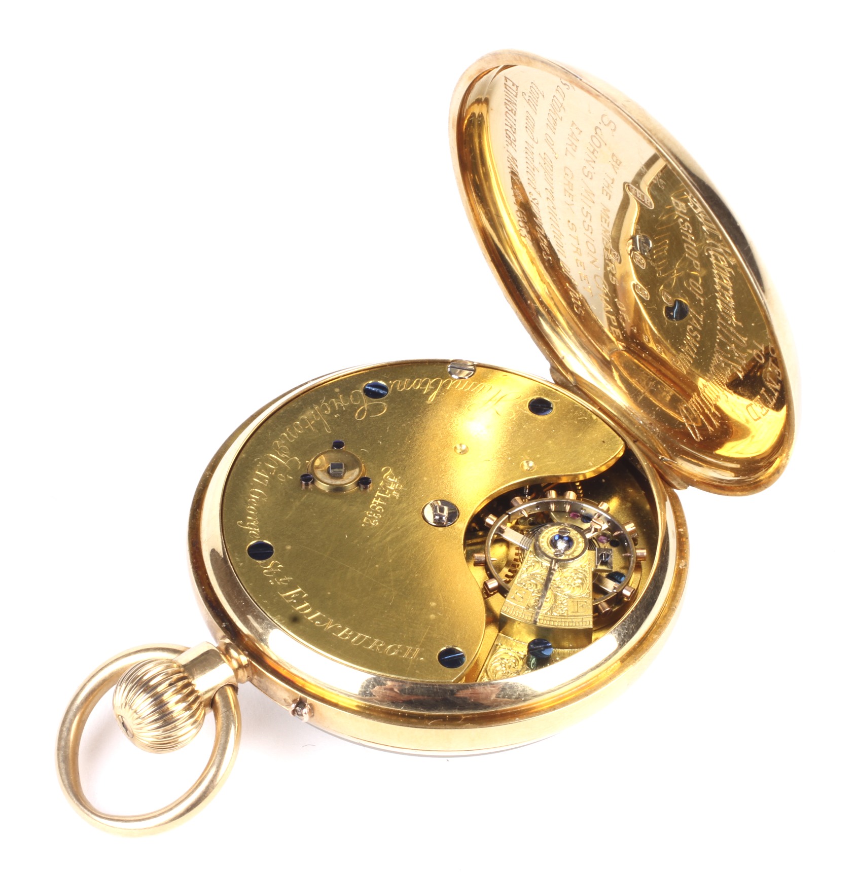 A late Victorian 18ct gold cased open face pocket watch. - Image 3 of 4