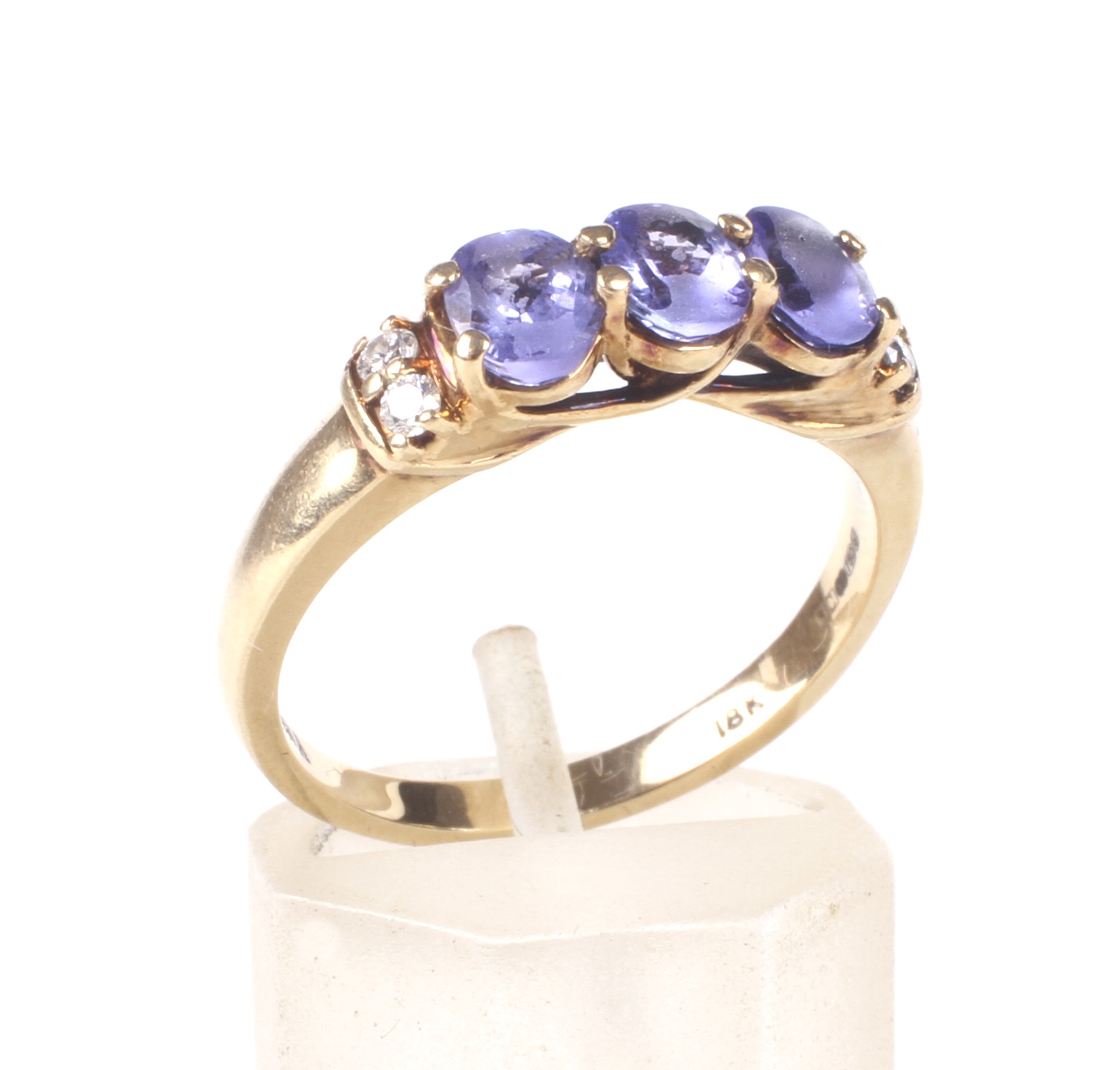 Iliana, an 18ct gold, iolite and diamond dress ring.