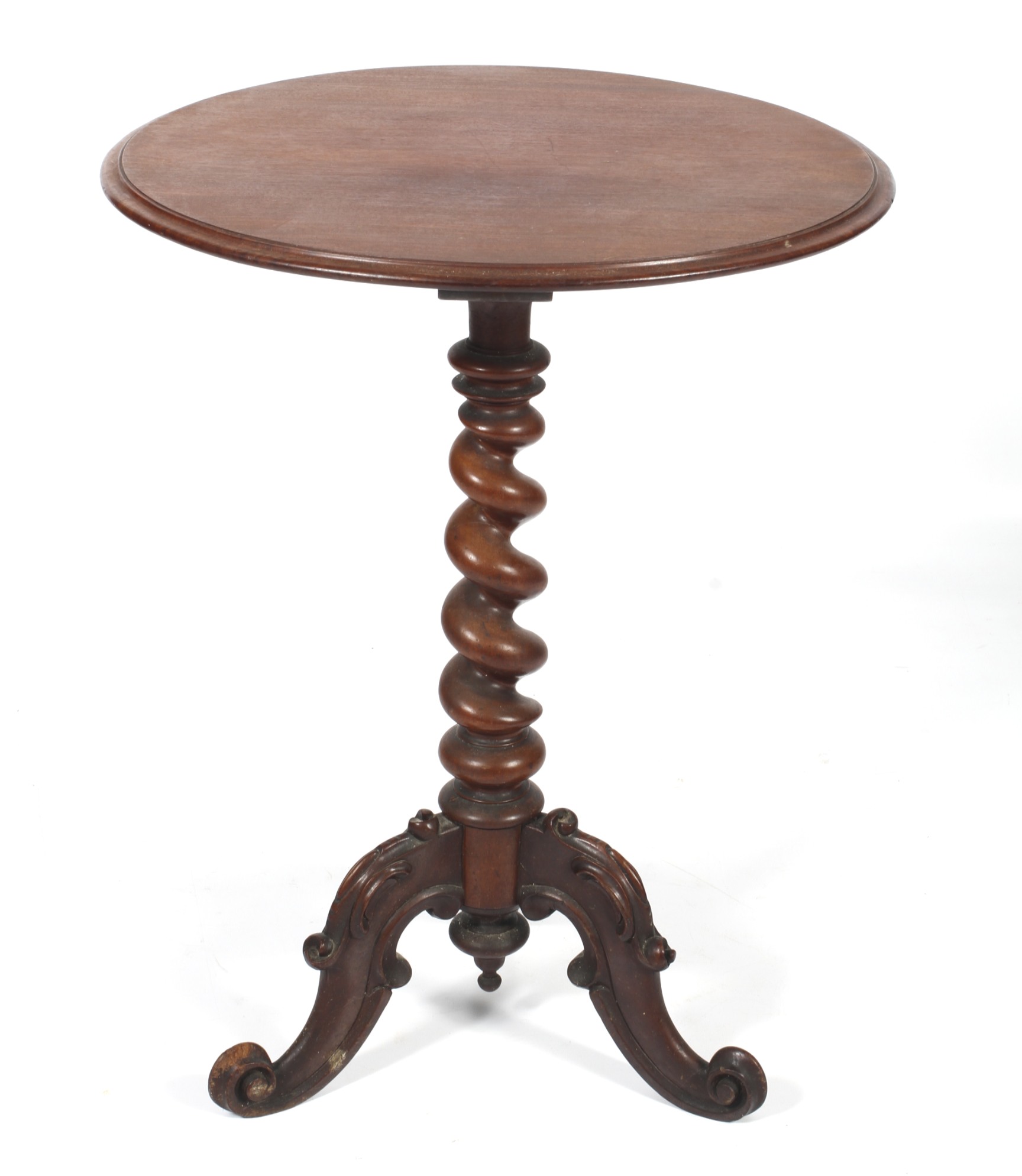 A Victorian walnut circular top occasional table.
