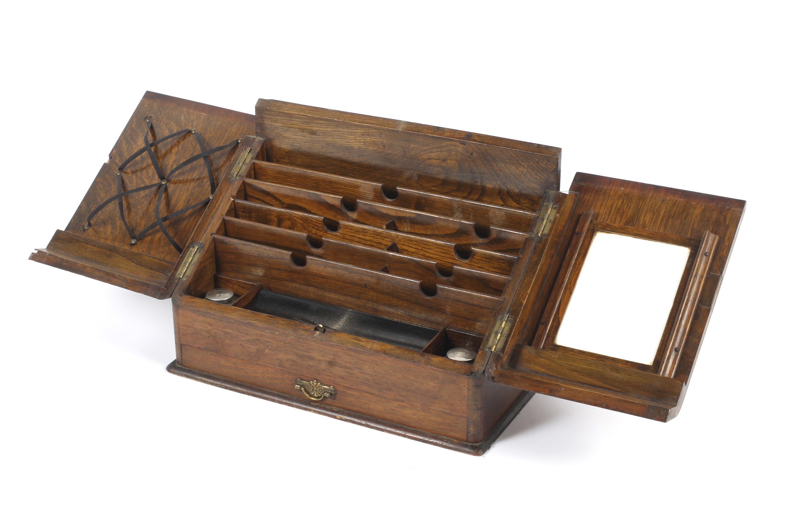 An oak desk top stationary box. - Image 2 of 2