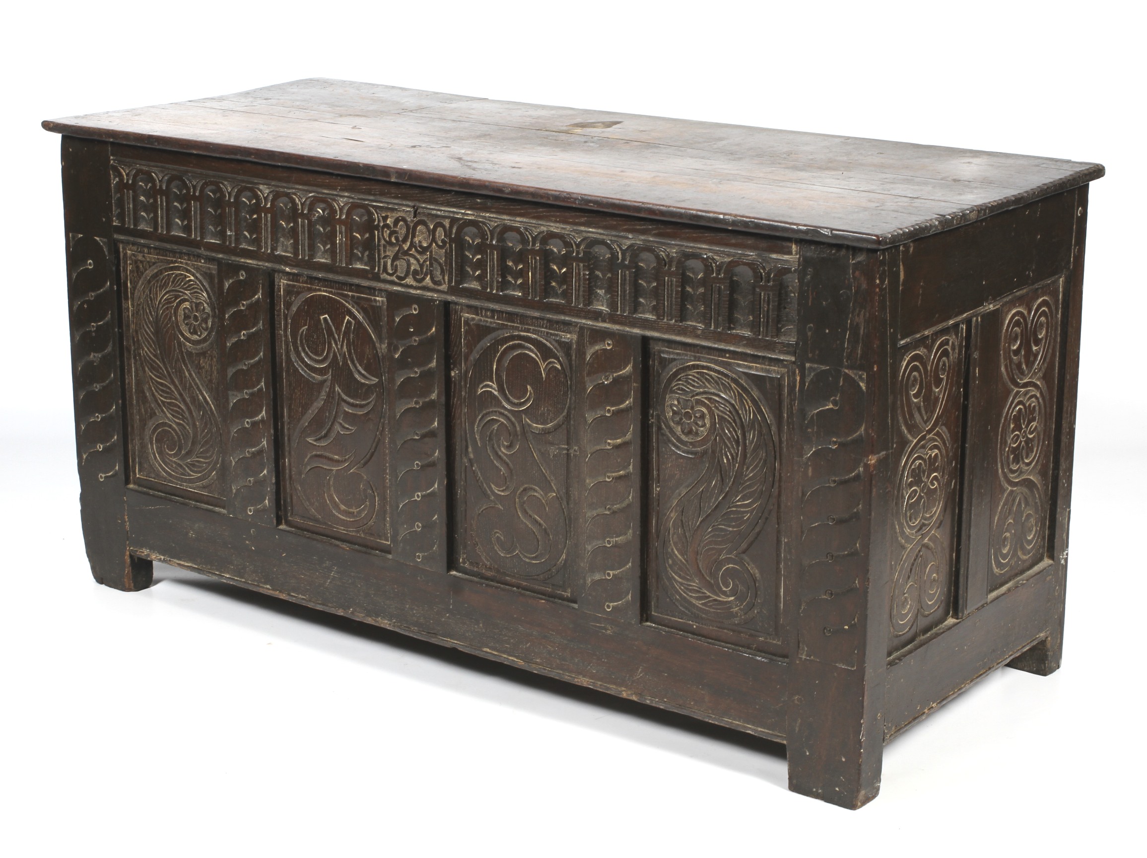 Late 17th century oak coffer.