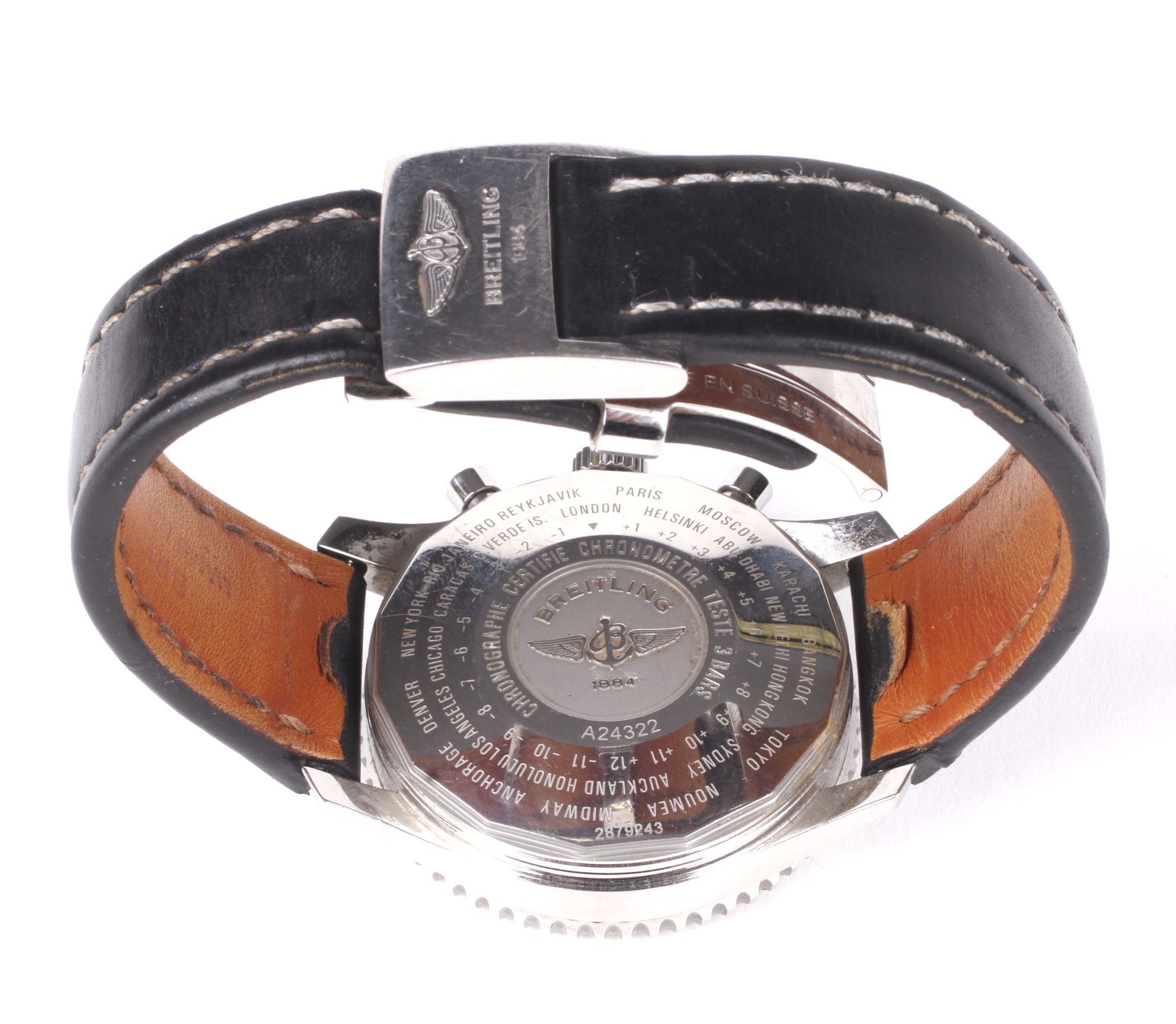 A gentleman's Breitling Navitimer World stainless steel cased automatic chronograph wristwatch. - Image 3 of 4