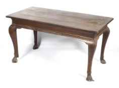 A Georgian oak table with later oak rectangular top.