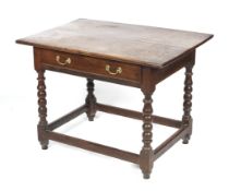 A 19th century oak plank top table.