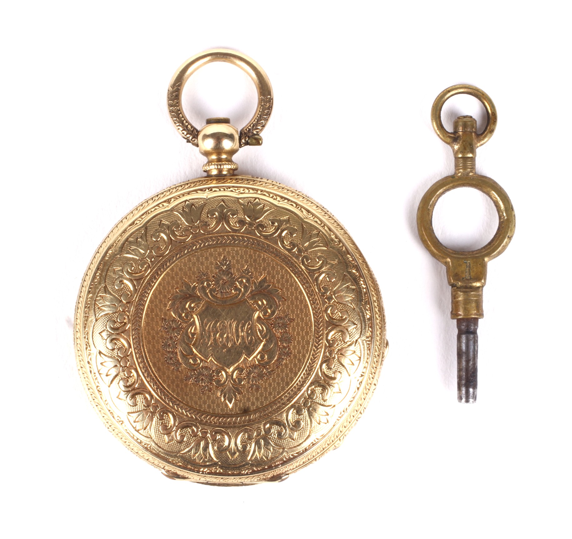A continental 18k gold cased fob watch. - Image 2 of 3