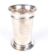 An Edwardian silver beaker vase by Mappin & Webb.