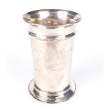 An Edwardian silver beaker vase by Mappin & Webb.