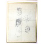 Attributed to Philipp William May (1864-1903), a pencil sketch with character studies.