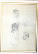 Attributed to Philipp William May (1864-1903), a pencil sketch with character studies.