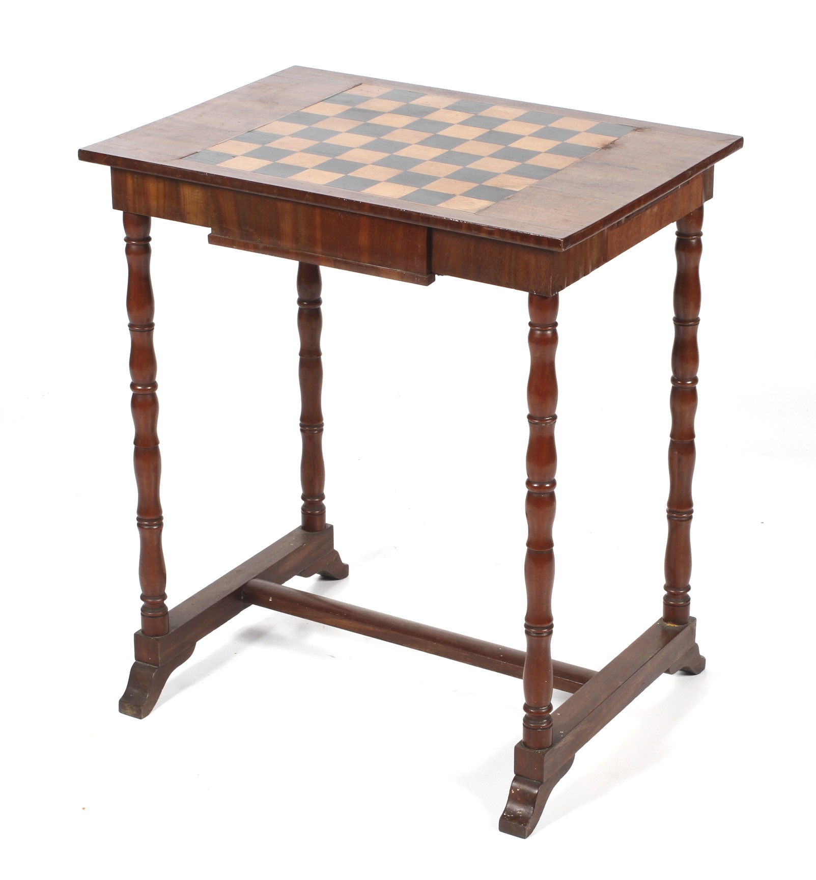 A 19th century draughts/chess table.