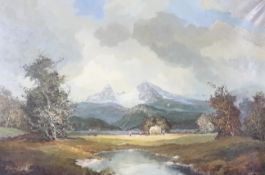 Oil on canvas, Bavarian Alps around Berchtesgaden,