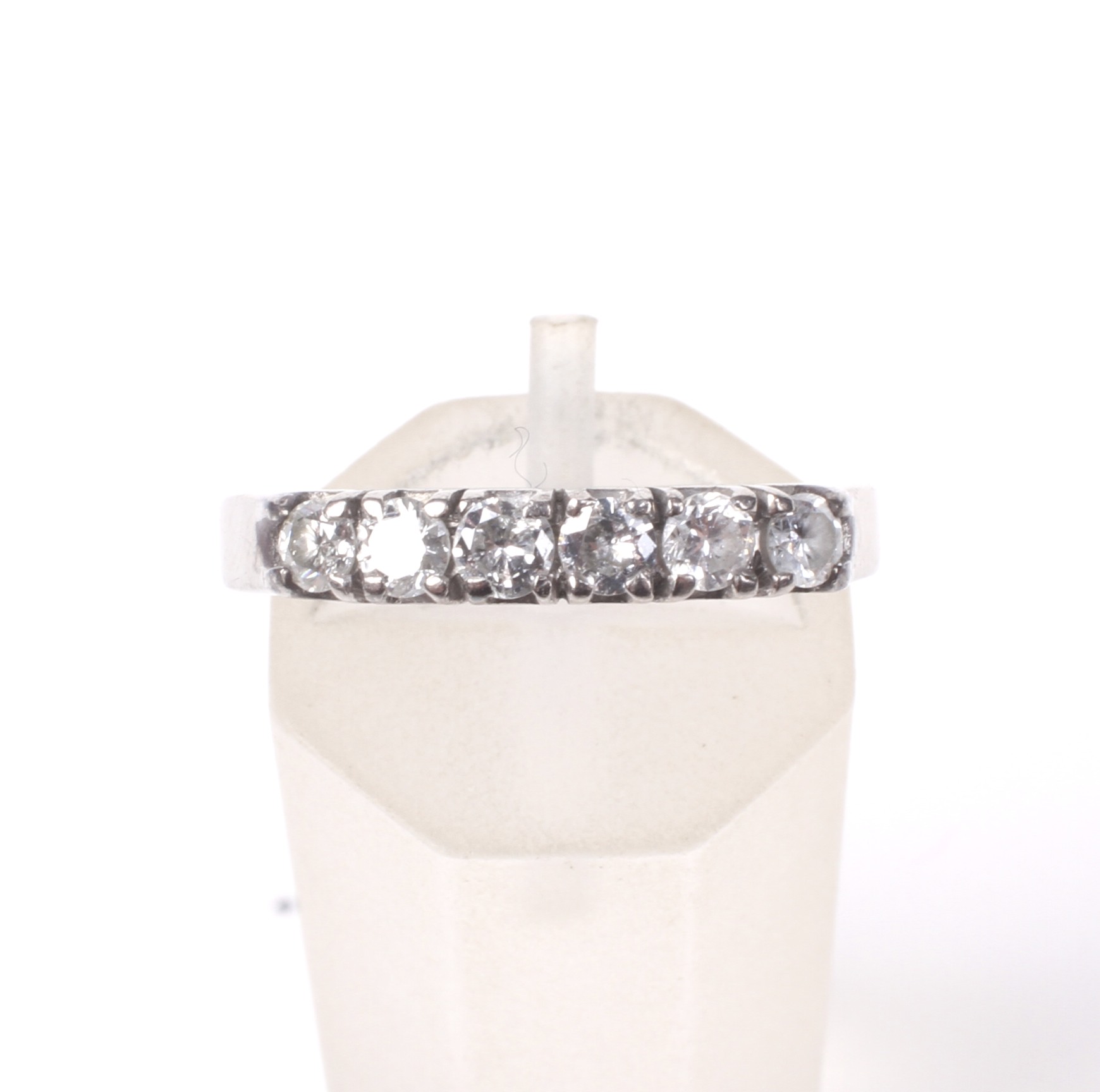 A diamond six stone ring. The round brilliants approx. 0. - Image 2 of 4