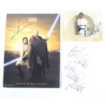 A collection of Star Wars autographs.