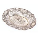 A continental sterling silver pierced filigree dish.