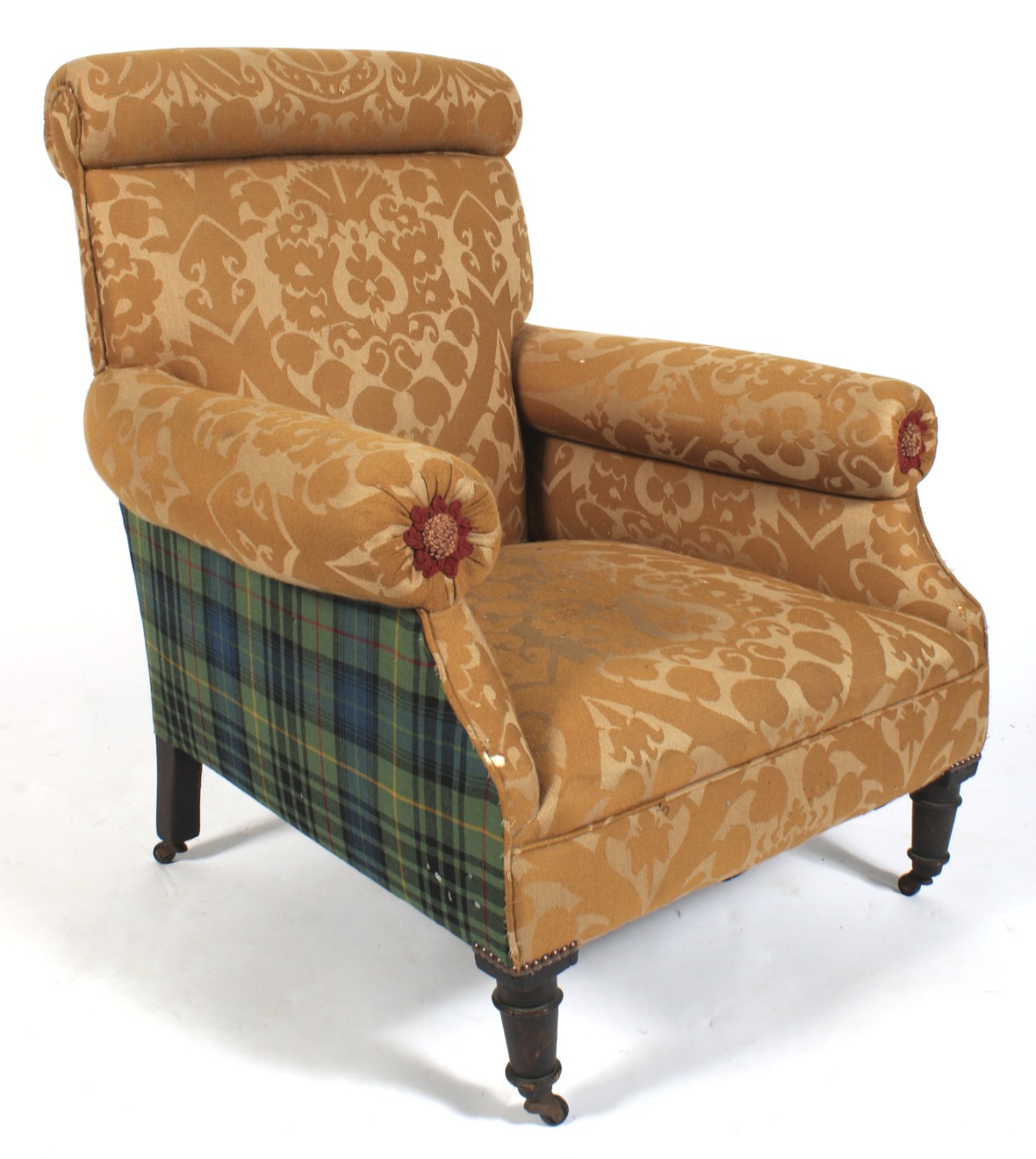 A Victorian upholstered armchair.