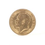 A George V gold half sovereign.