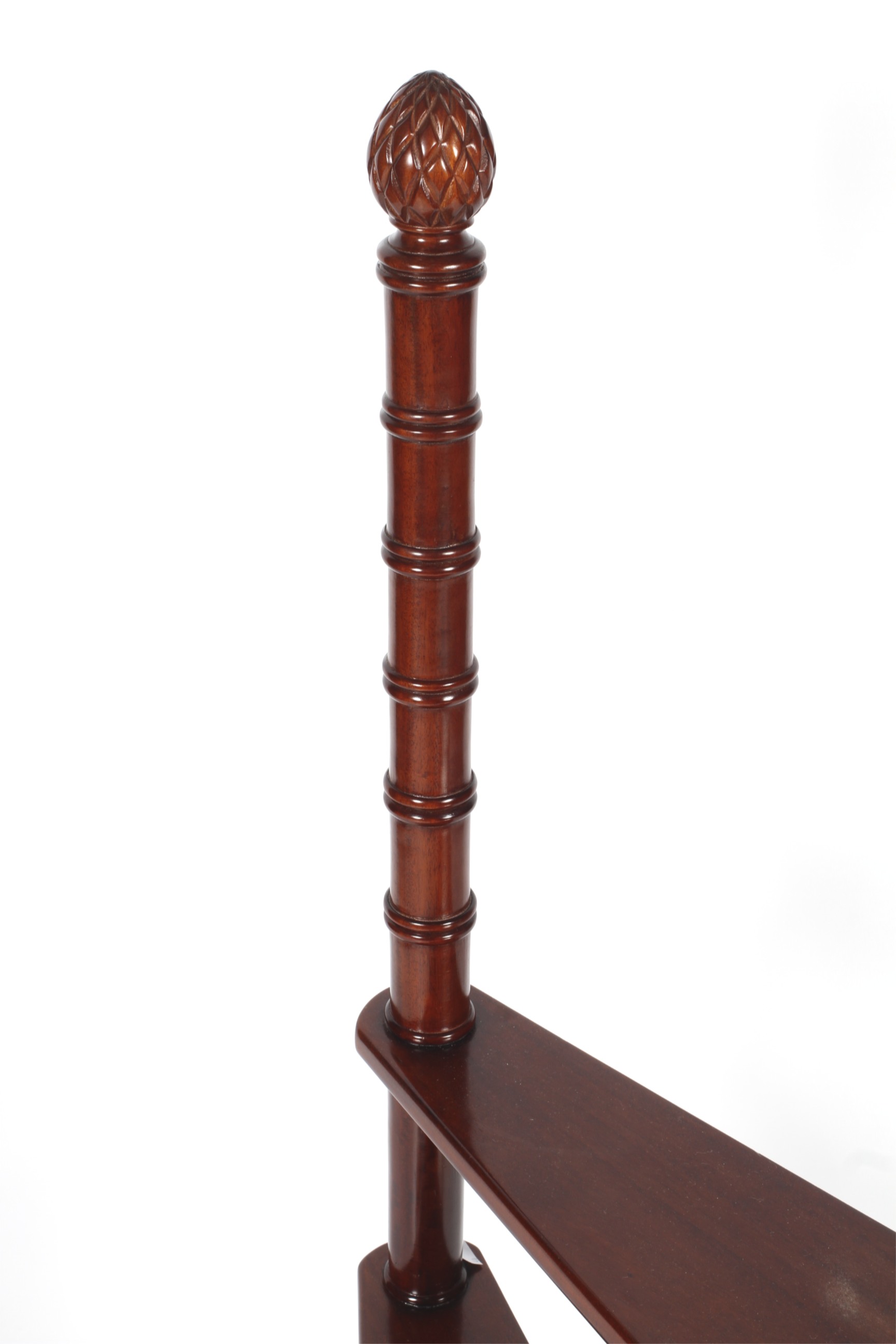 A set of mahogany curved library steps. - Image 2 of 2