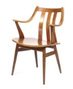 A mid-century retro style elbow chair.