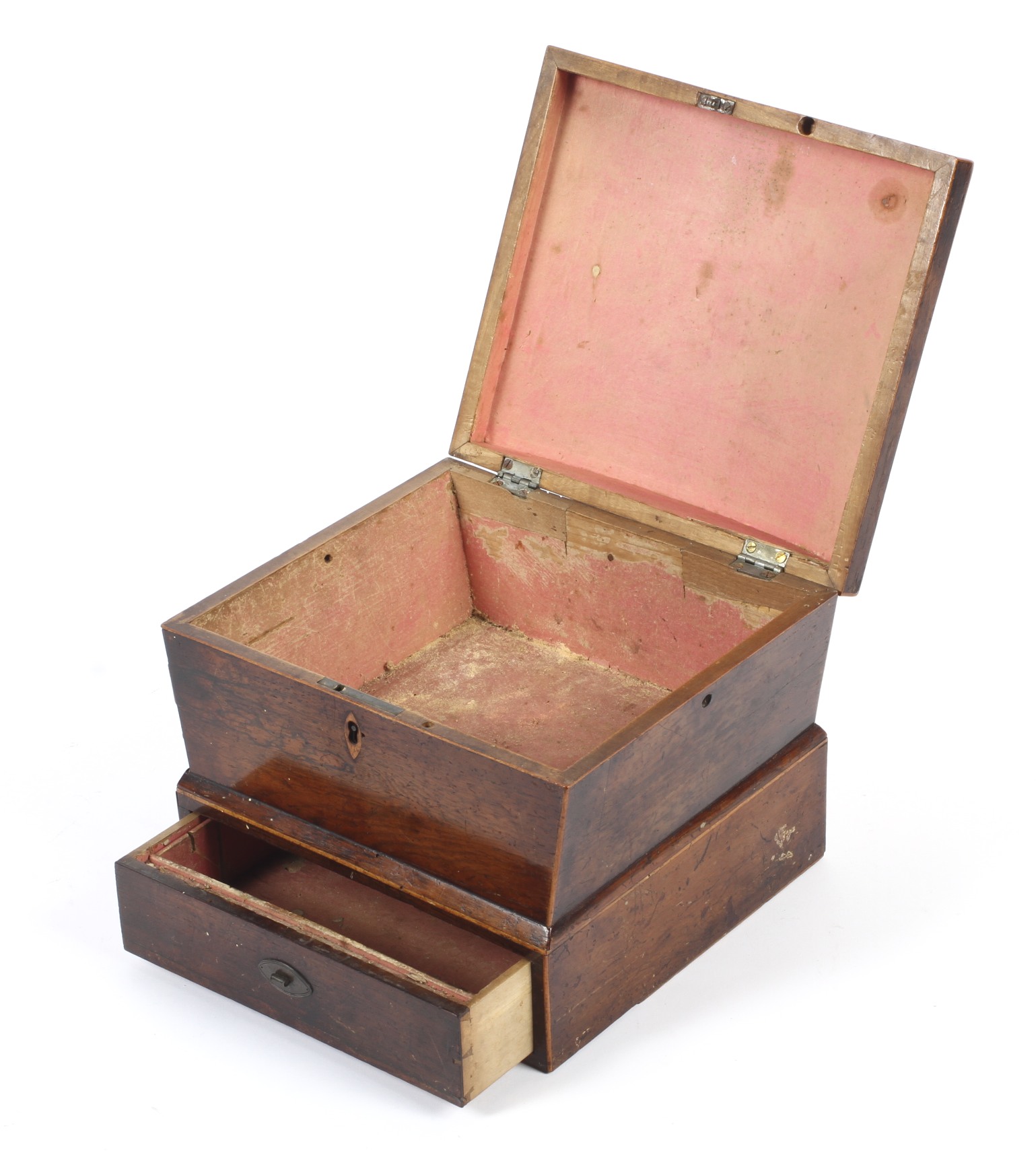 A 19th century dome topped rosewood work box. - Image 3 of 3