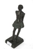 Contemporary bronzed figure of a ballet dancer.