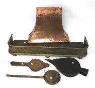 An assortment of fire related sundries and metalware.