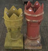 Two large terracotta chimney pots.