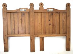 Two continental pine single headboards.