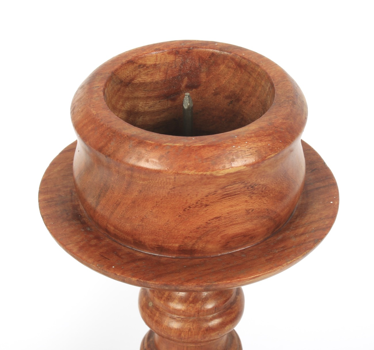 An oak ecclesiastical candle stand and a stained candle holder. - Image 2 of 2