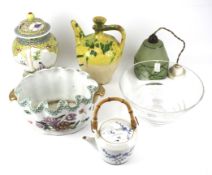 An assortment of ceramics and glassware.