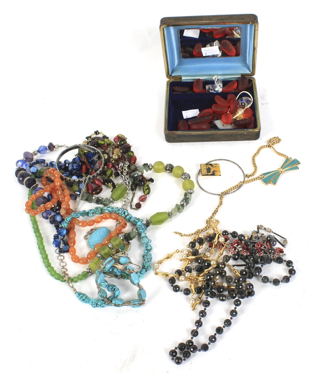 An assortment of costume jewellery.