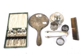 An assortment of 19th century and later silver and white metal.