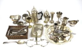 An assortment of silver plate.