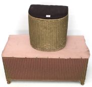 A 20th century Llyod Loom blanket box and a laundry basket.