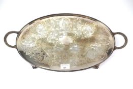 A 20th century silver plated twin handled tray by Viners.