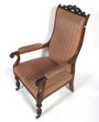 A 19th century rosewood elbow chair.