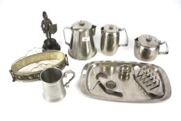 A stainless steel 'Old Hall' tea and coffee service.