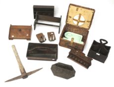 A large assortment of wooden wares.