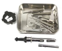 An assortment of dentistry tools.