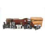 An assortment of cameras.