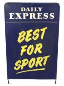 A vintage Daily Express 'Best for Sport' advertising metal street sign.