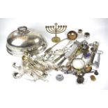 An assortment of silver plated wares.