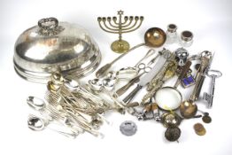 An assortment of silver plated wares.