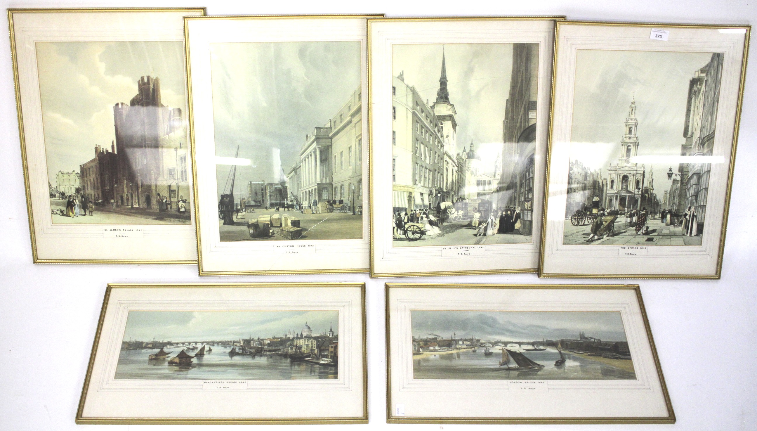 Six prints after TS Boys, St Paul's cathedral and others.