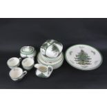 A collection of Spode Christmas Tree pattern ceramics.