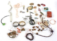 An assortment of costume jewellery.