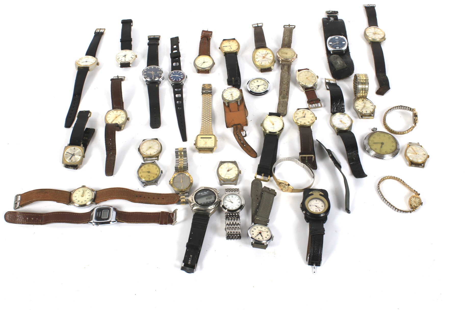 A collection of gentlemans' wristwatches.