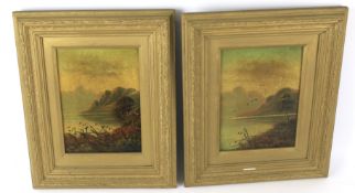 A pair of 19th century oil on canvas landscapes.