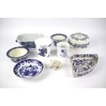 An assortment of 19th century and later ceramics.