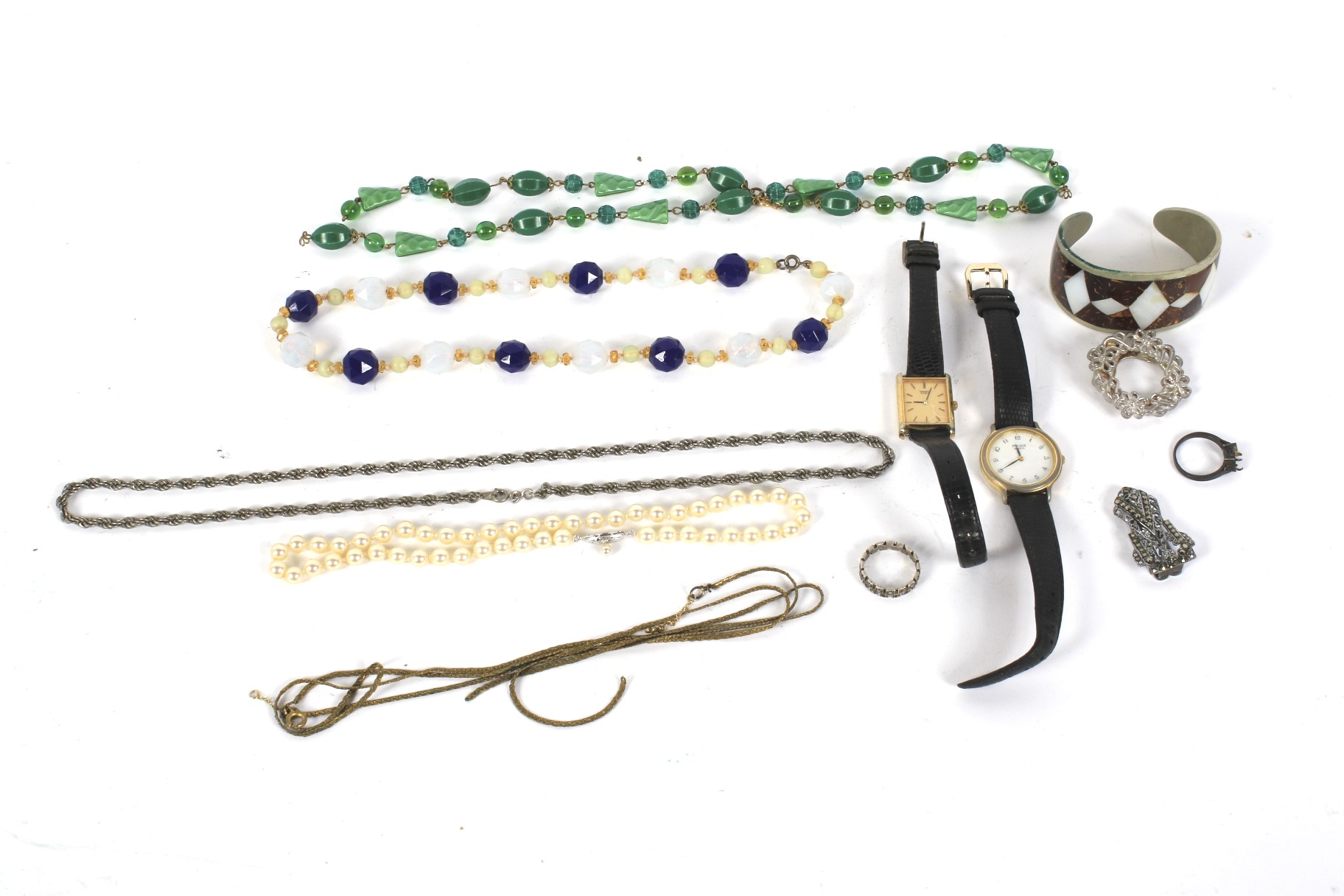 An assortment of costume jewellery.